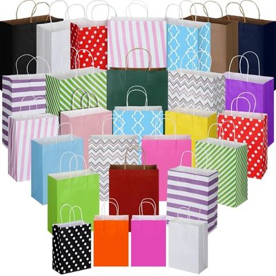 quality Handgefertigte biologisch abbaubare, umweltfreundliche, gestreifte Pastelle, Süßigkeiten, Süßigkeiten, Kaufwaren Kraftpapiertüten factory